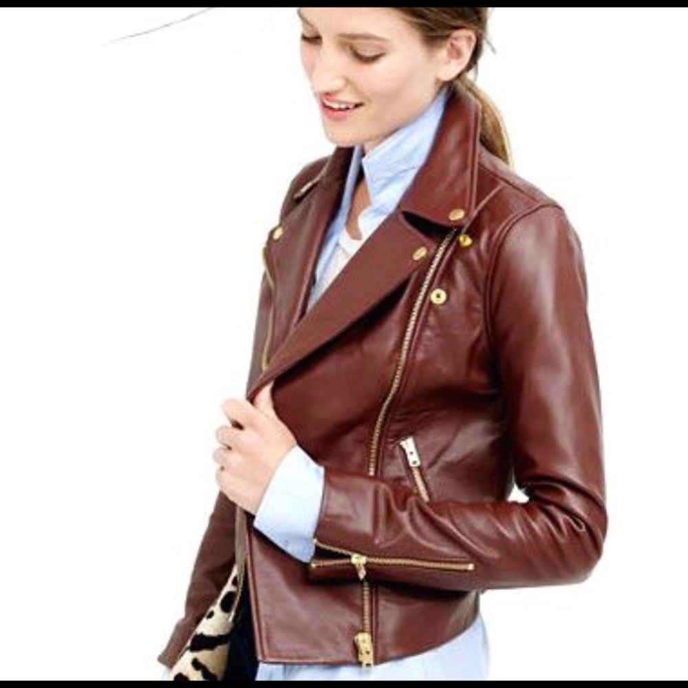 J Crew Collection Leather Moto Jacket